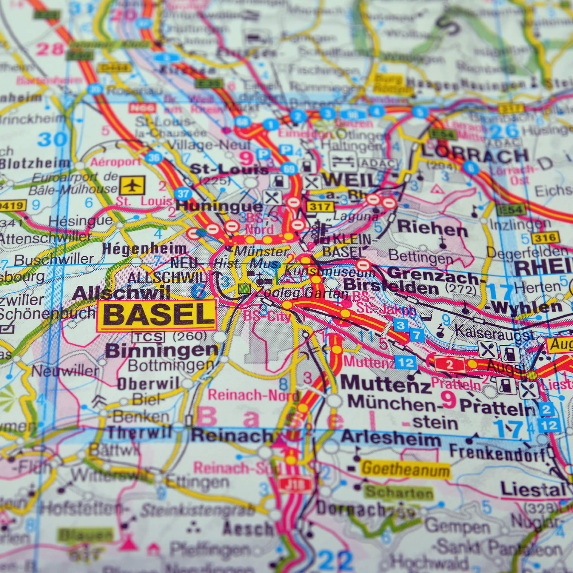 Carte de Bale Suisse